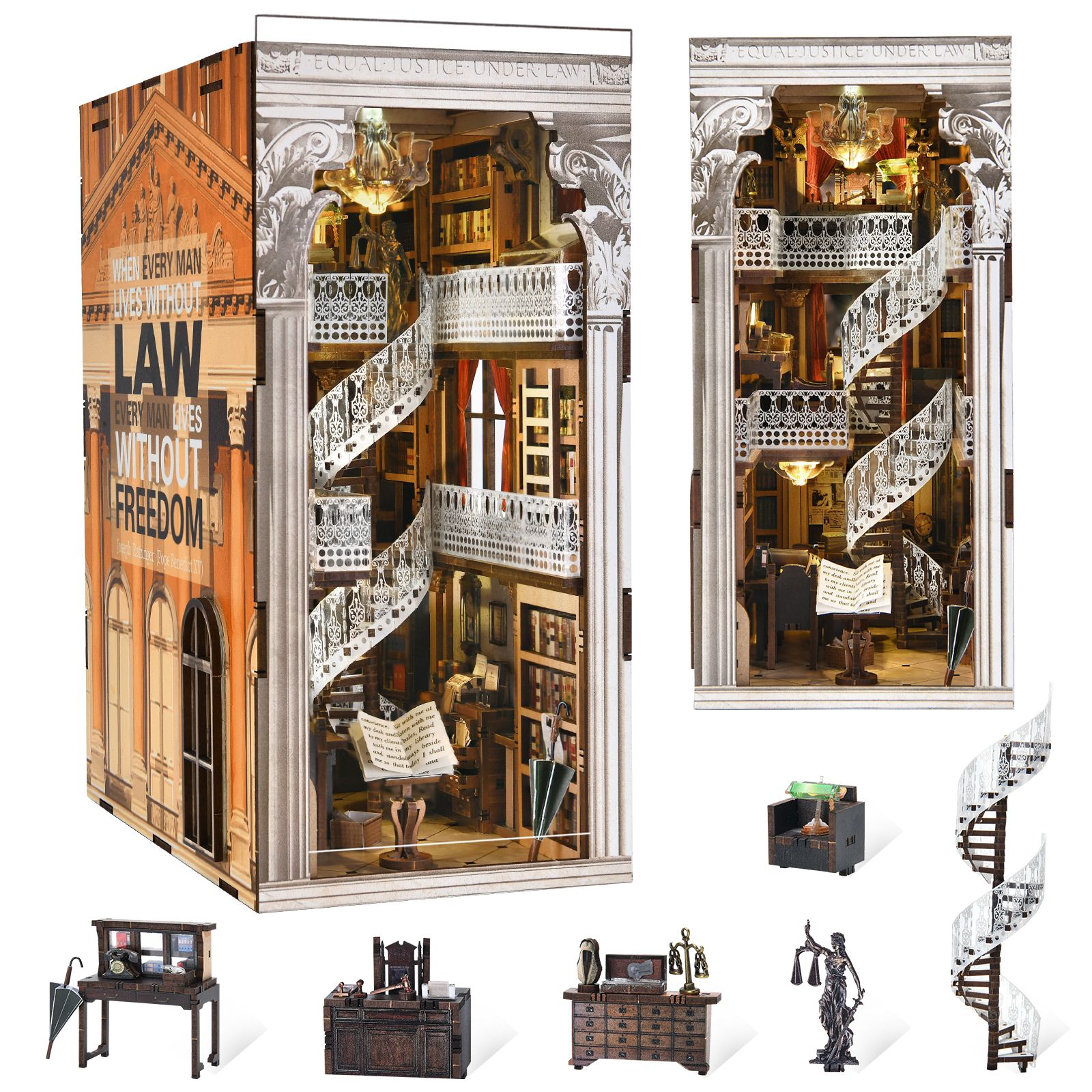 Law Library-DIY Book Nook Kit,