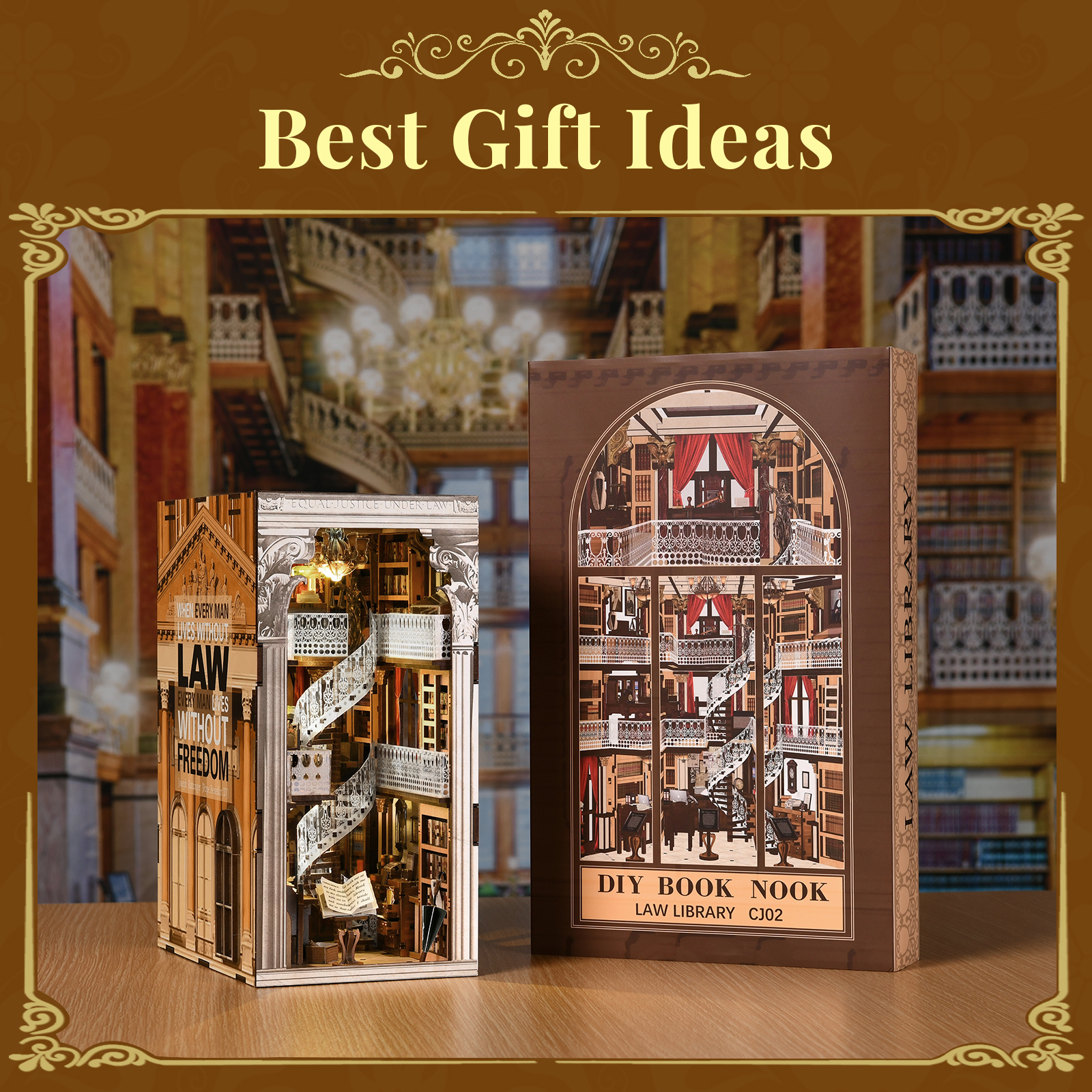 DIY Book Nook Kit, Miniature Dollhouse B
